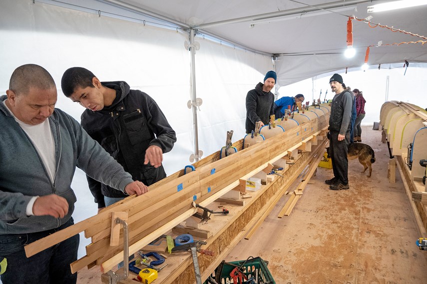 ‘We adapt and overcome’: Squamish Nation launches 3 new canoes_3