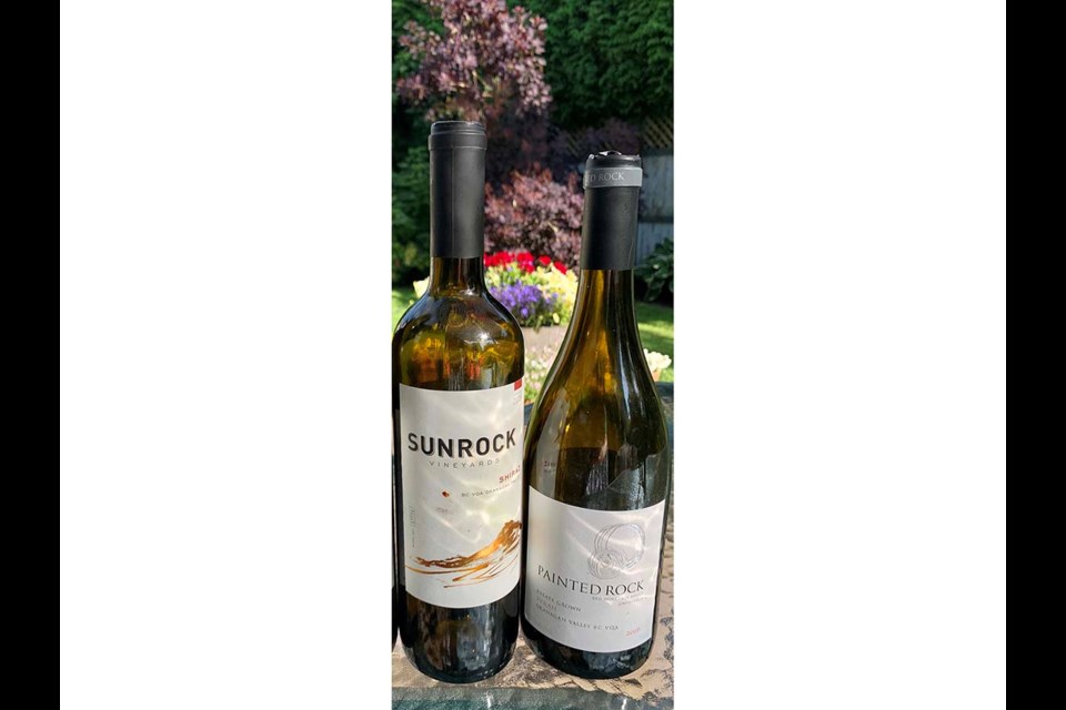 Two of BC’s best reds: the Sunrock 2016 Shiraz and Painted Rock 2016 Syrah.