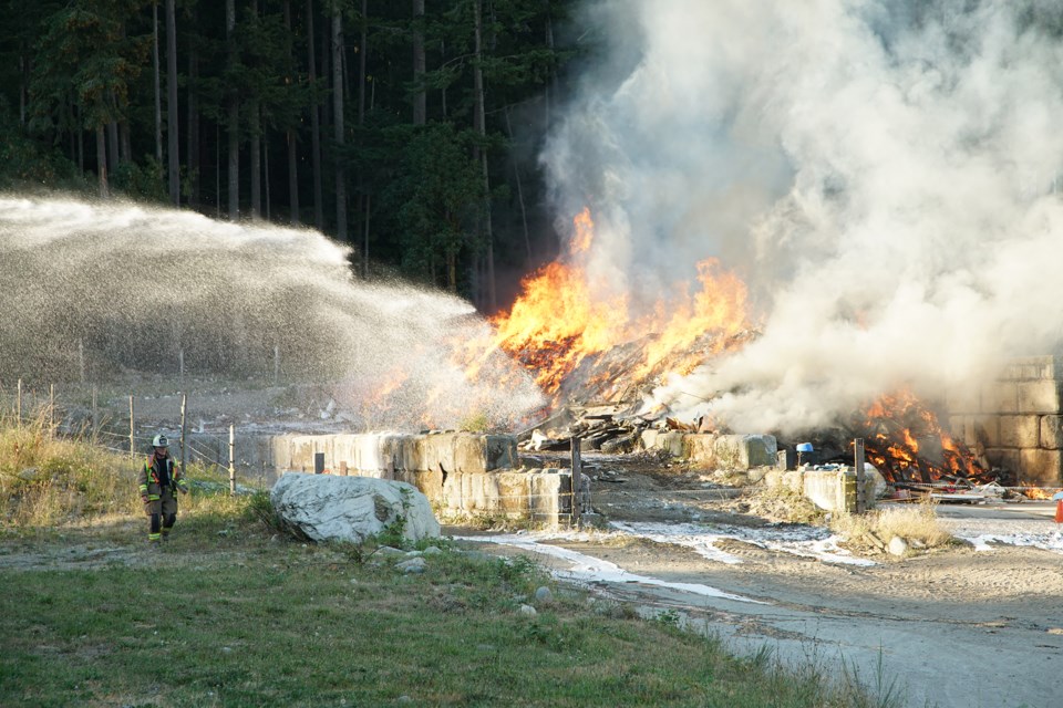 Fire at Augusta Recyclers in Powell River
