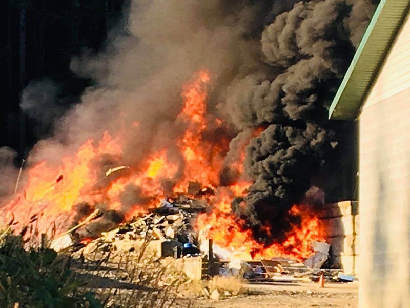 Fire at August Recyclers in Powell River