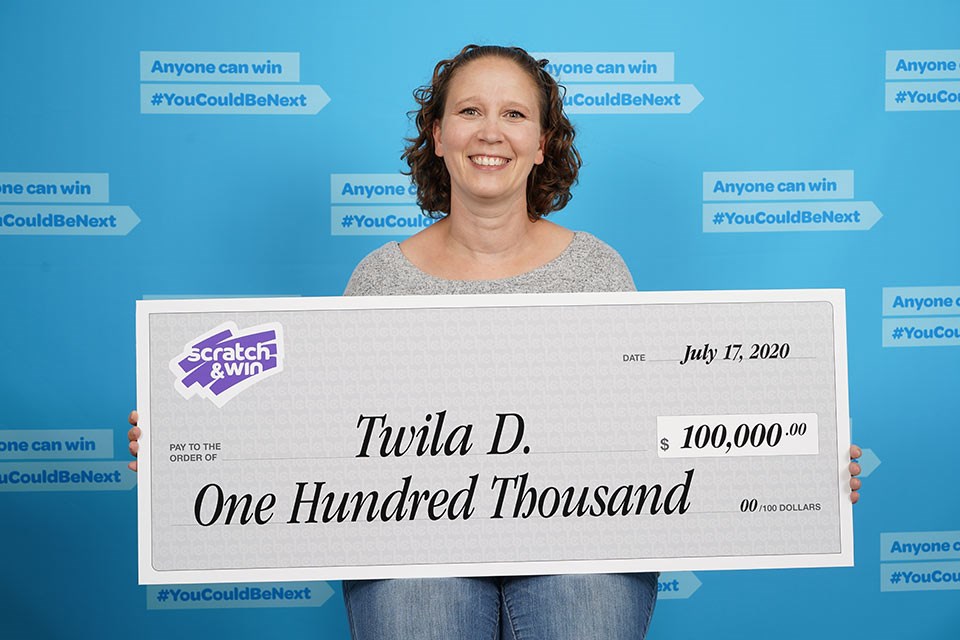 Twila Dugger recently won $100,000 on a scratch and win ticket