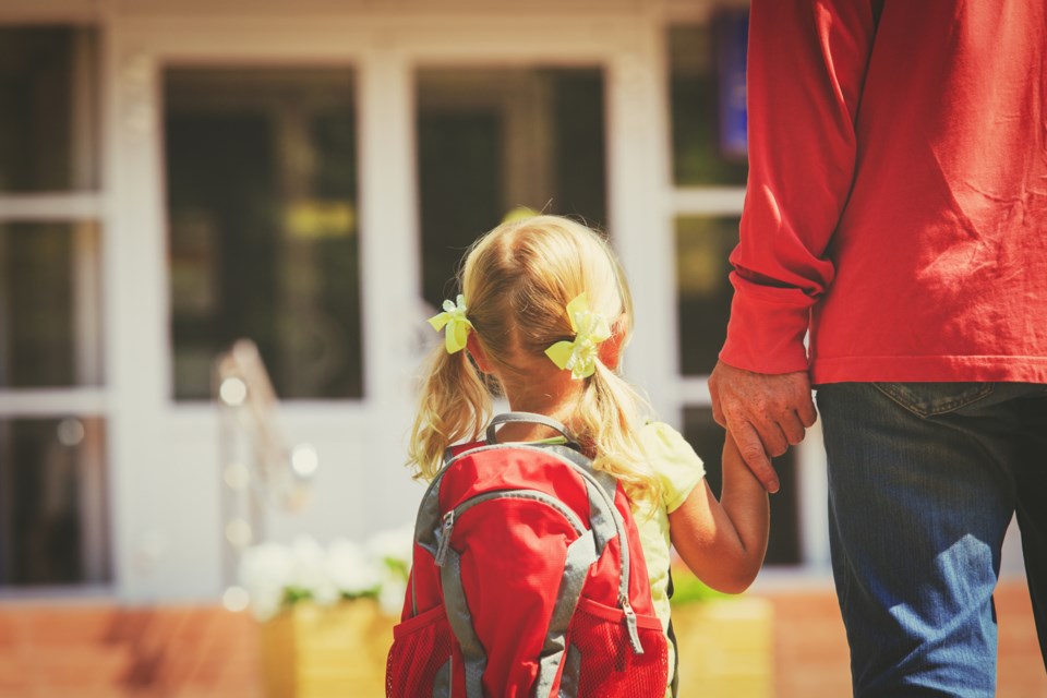 back to school, child with backpack