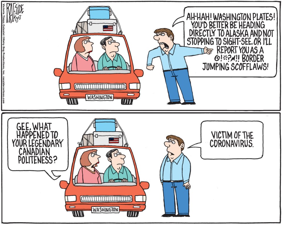 Adrian Raeside cartoon, July 31, 2020 - U.S. licence plates