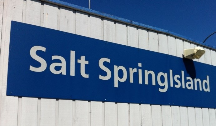 Salt Spring Island sign at ferry terminal