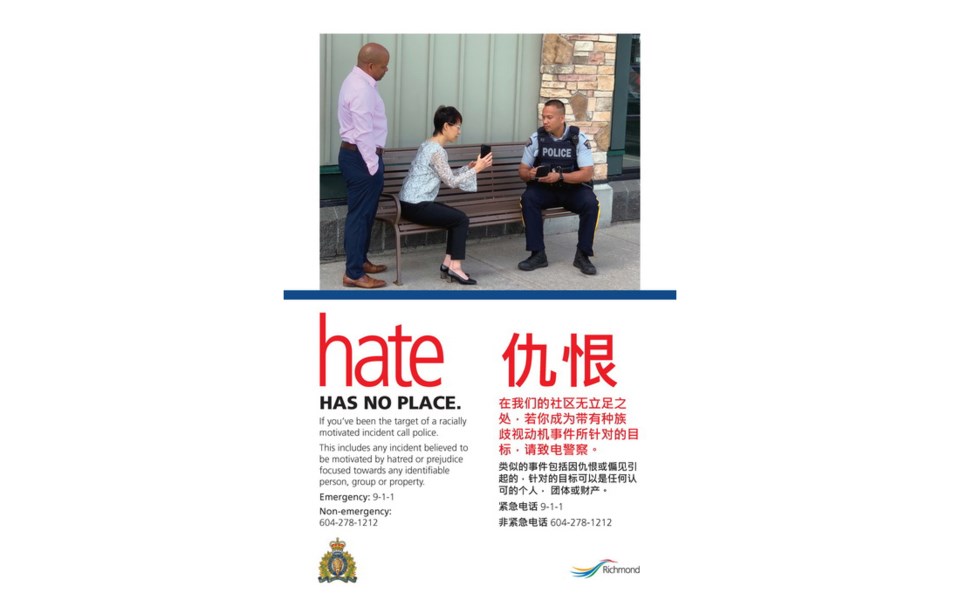Richmond RCMP anti-hate poster
