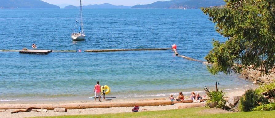 The beach at Lion's Bay Beach Park