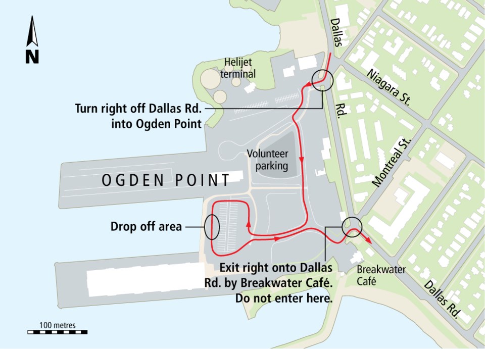 Ogden Point book dropoff map