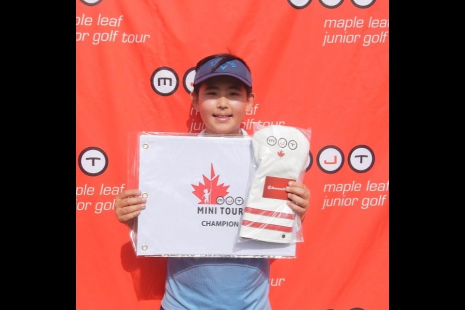 Alex Zhang, 11, after winning on the Maple Leaf Junior tour. Facebook screenshot
