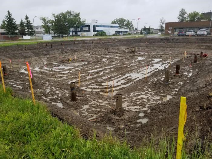 Foundation pile installation, July 2020.