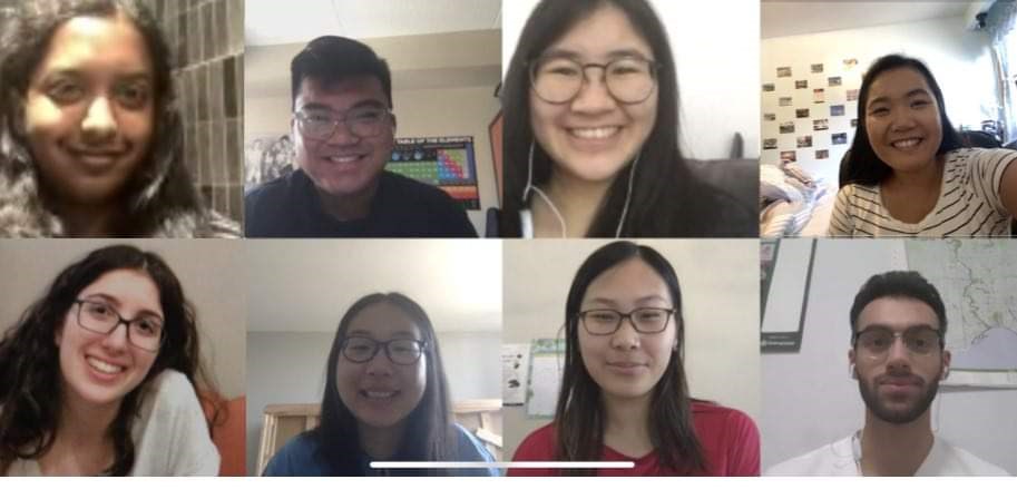 Chenille Wong and the seven other founding members of Sociable in a recent Zoom call. The eight frie