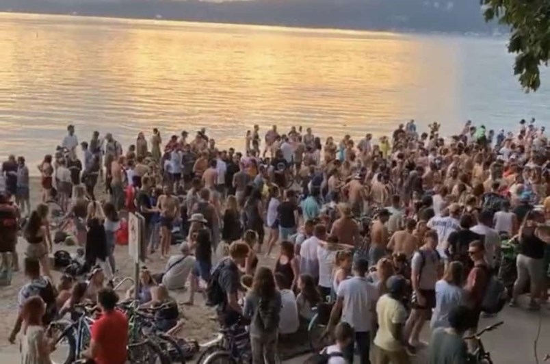 A party that popped up around a drum circle on Third Beach in Vancouver in July was harshly criticiz