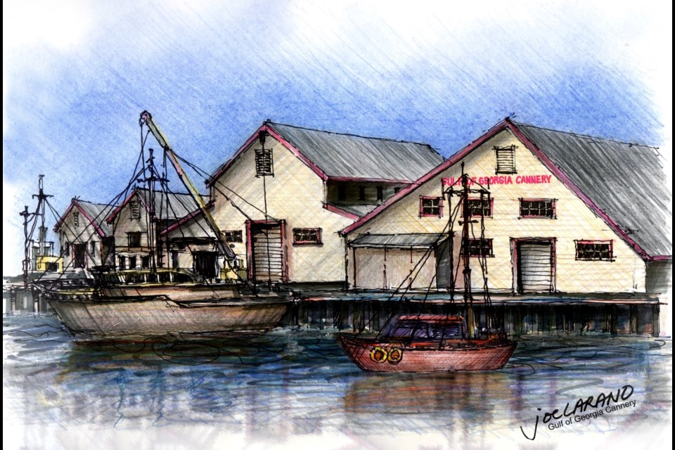 The Gulf of Georgia Cannery by Joe Larano, Jr., who has published a book on urban sketching which features his sketches of Richmond.