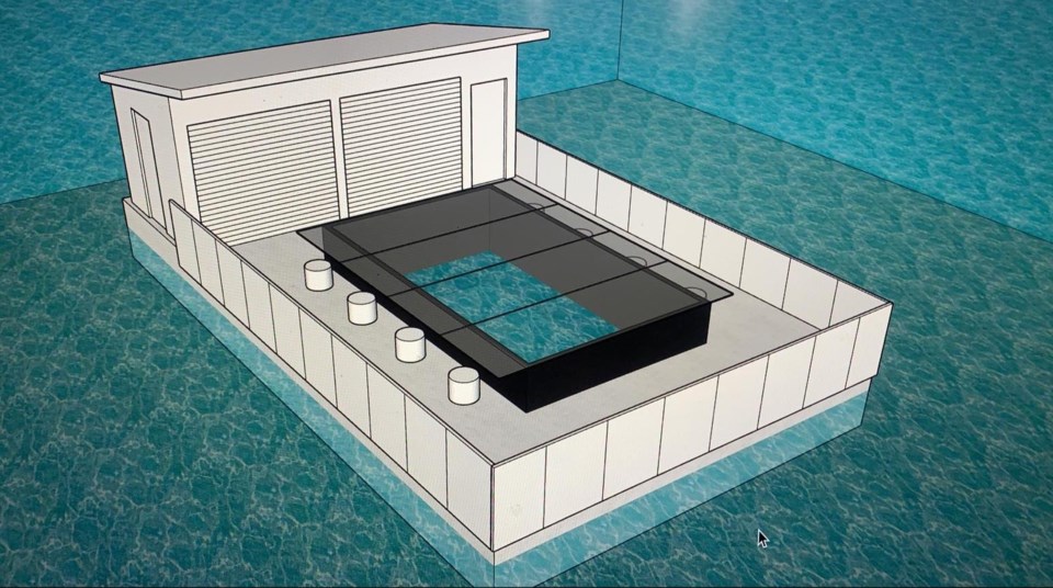 The underwater pen will offer an above-water viewing platform to see marine life below.