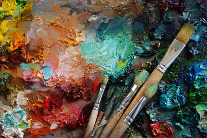 artist, palette, painting, stock photo