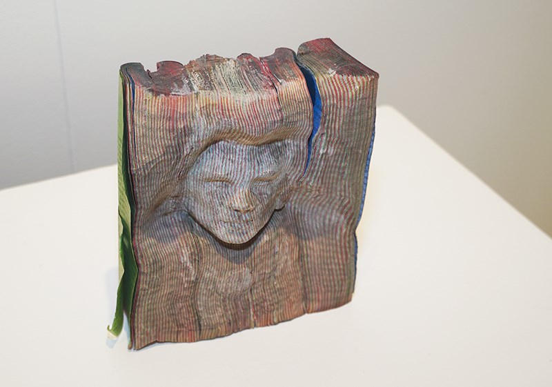 Scarlett O’Hara: Gone with the Wind by Margaret Mitchell is one of Jayme Chalmers’ sculptures made from a book.