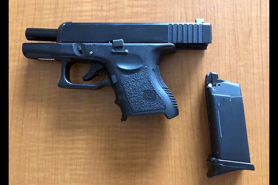 Police seized this replica handgun at a traffic stop Wednesday.