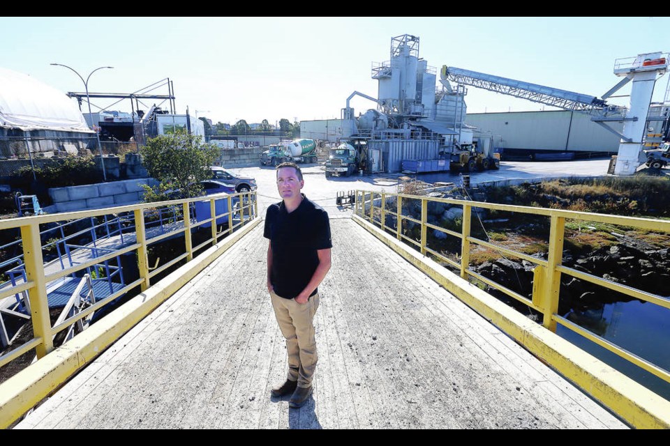 General manager Stephen Hay at the Trio Ready-Mix plant at 28 Bridge St. in Victoria. ADRIAN LAM, TIMES COLONIST