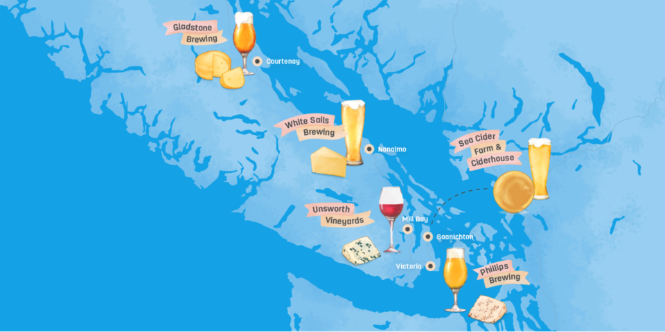 Vancouver Island leg of the 'cheese trail'