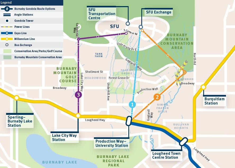 gondola routes burnaby mountain