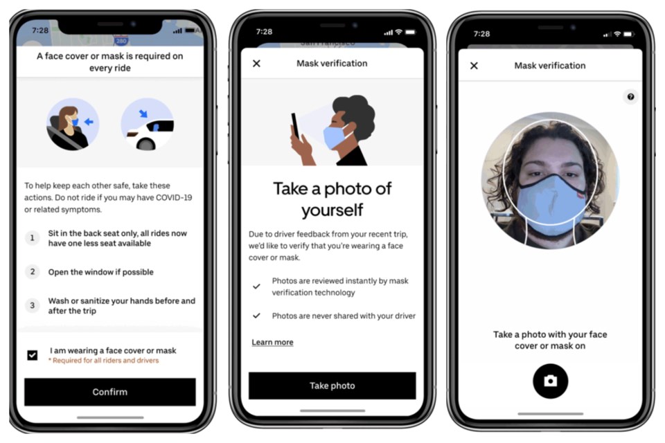 Uber mask verification feature is meant to ensure passengers are wearing masks amidst the COVID-19 p