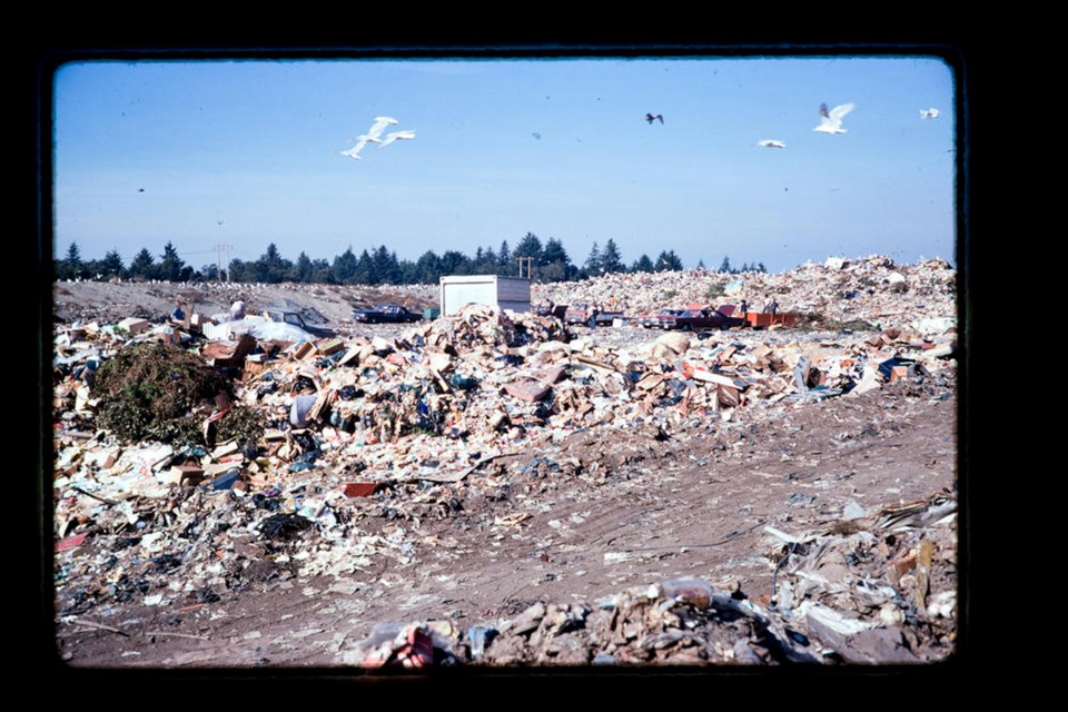 LEFT: The Vancouver landfill in 1974, before recycling programs reduced the influx of metal, paper and glass garbage.