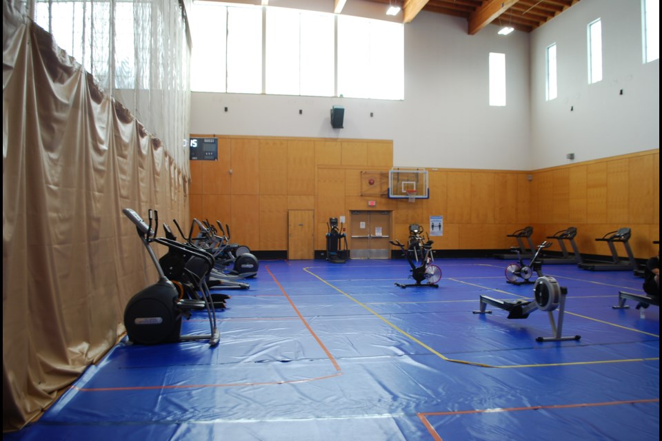 Half of Thompson Community Centre's gyymnasium is now part of their fitness centre. Photo: Julie