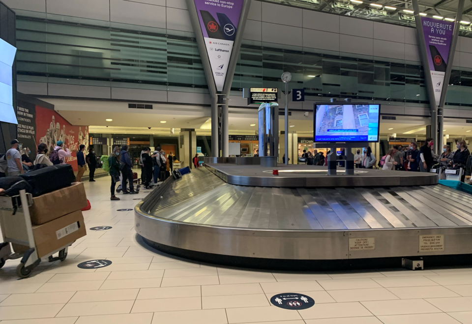 The arrivals area in Ottawa.
