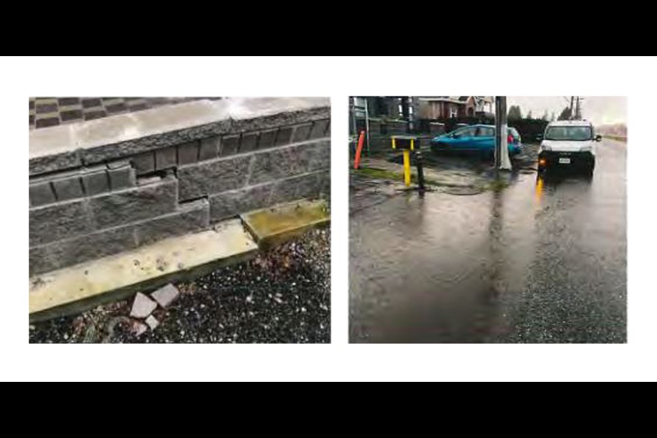 A decorative wall and unauthorized watercourse are unsafe and blocking an "integral part" of Richmond's drainage network, causing ponding, according to the City of Richmond. Council will vote on staff recommendation to demolish the wall and unauthorized watercourse next week.