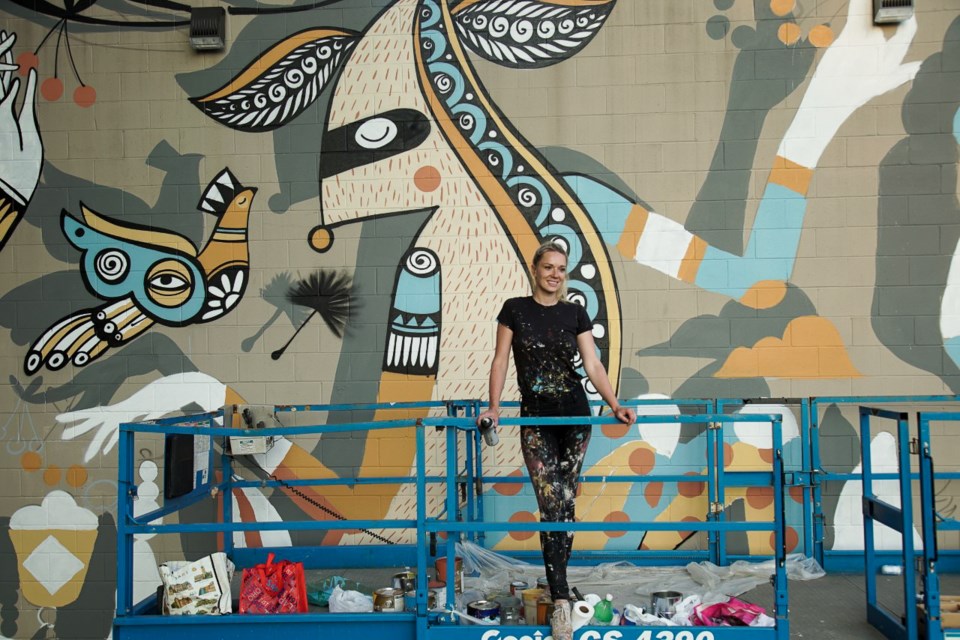When Ola Volo completes her mural at the Rocky Point Ice Cream