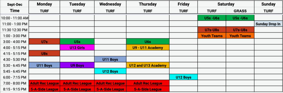 A schedule