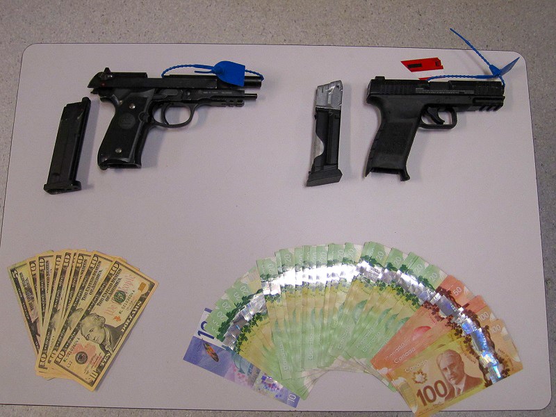 Coquitlam RCMP recovered cash, stolen cheques and credit cards, a replica firearm and a BB gun in a