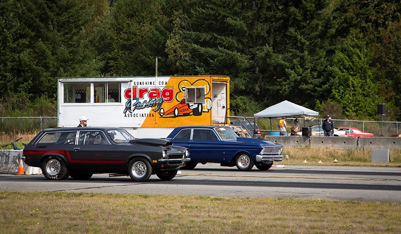 1971 Chevy Vega (Chris Moretto of Powell River) and 1964 Falcon (Brian Mclennan of Roberts Creek).