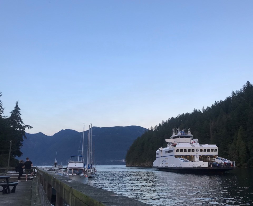 The Bowen ferry arriving at twilight