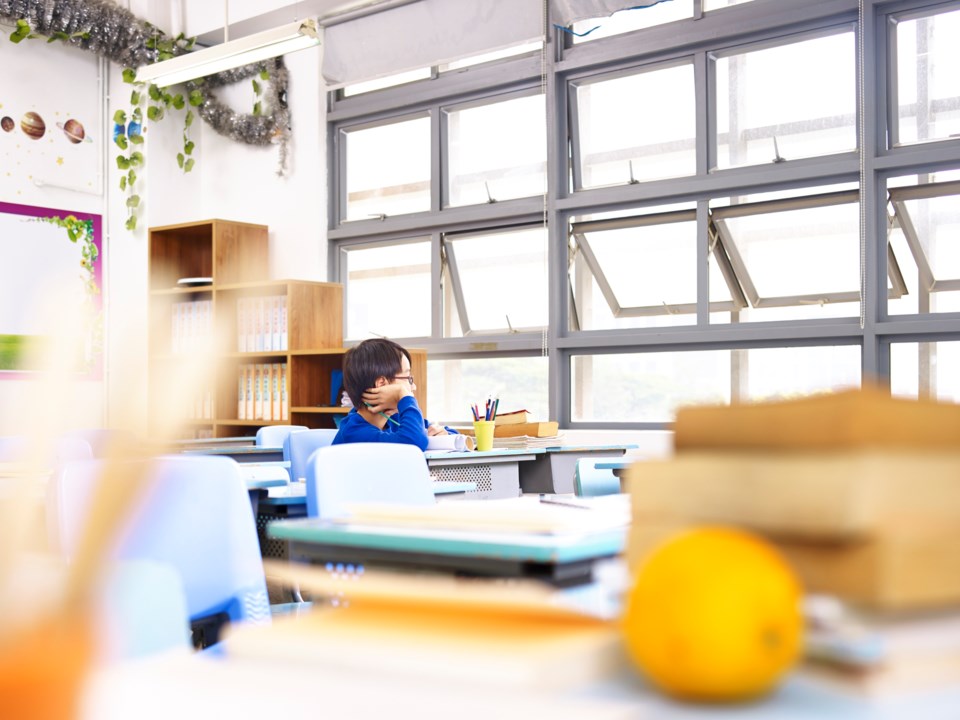 classroom, open windows, stock photo