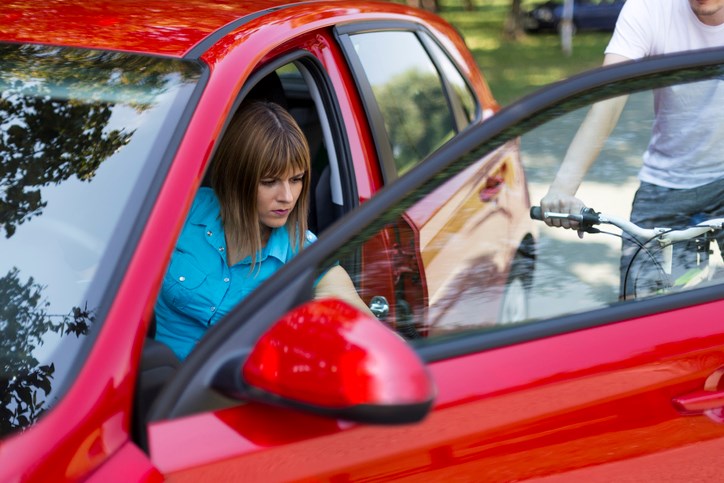 'Dooring' is often associated with opening up a car door as a cyclist is passing by.