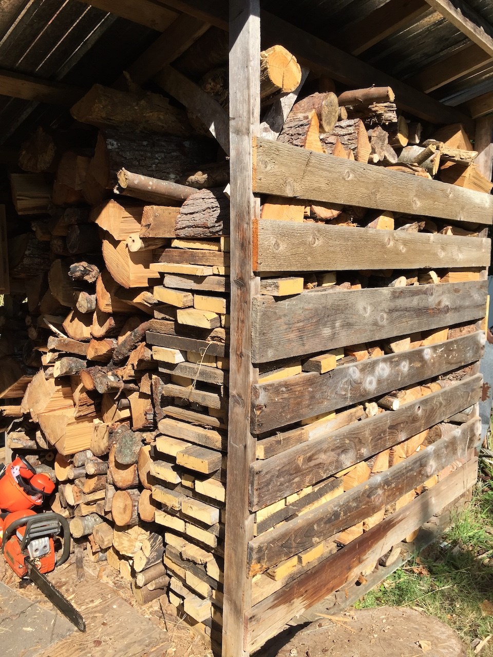 Rob Wynen’s wood stacked before the start of fall.