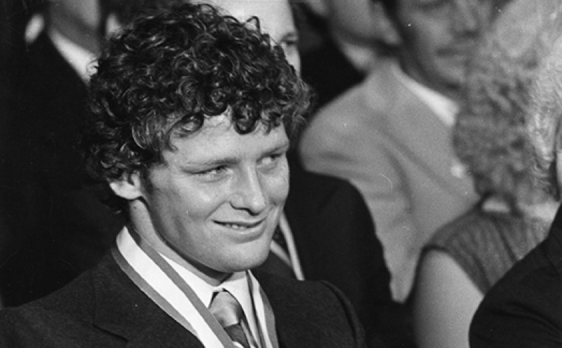 Terry Fox receives the Order of Canada in Port Coquitlam in 1980