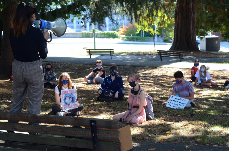 New Westminster Secondary School, 'die-in', protest, COVID-19