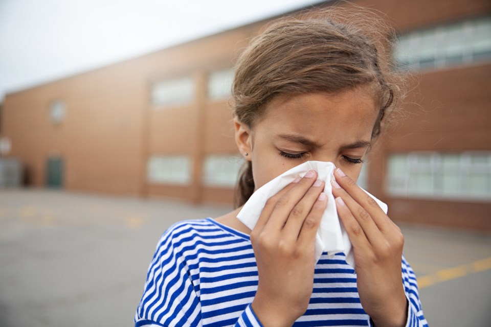 runny nose, cold, stock photo
