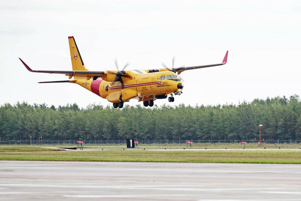The Kingfisher aircraft  the first delivered in Canada  arrives at CFB Comox. CANADIAN FORCES PHOTO