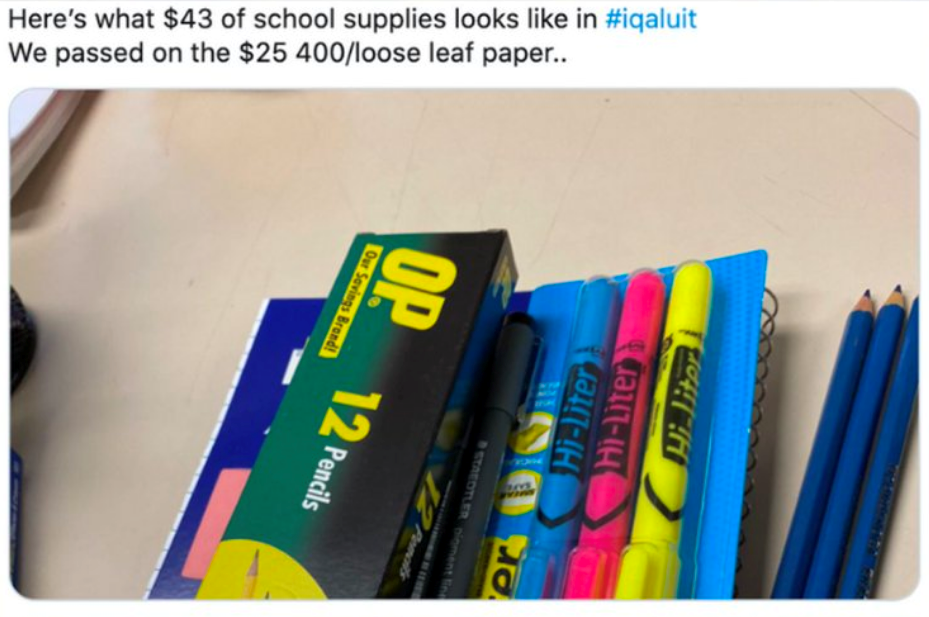 Nunavut school supplies