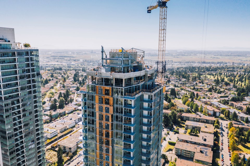 Sun Tower 1 in Burnaby is seen from a drone. Contributed