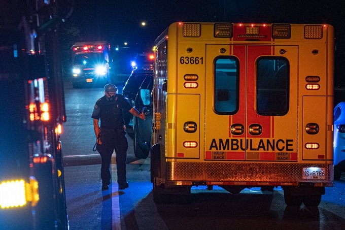 ambulances shooting scene