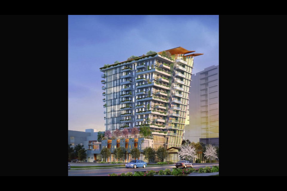 Artists rendering of the award-winning Wedge, a 15-storey, 93-unit residential tower. COX DEVELOPMENTS