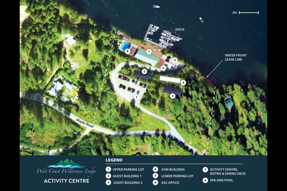 An aerial photo of the resort layout.