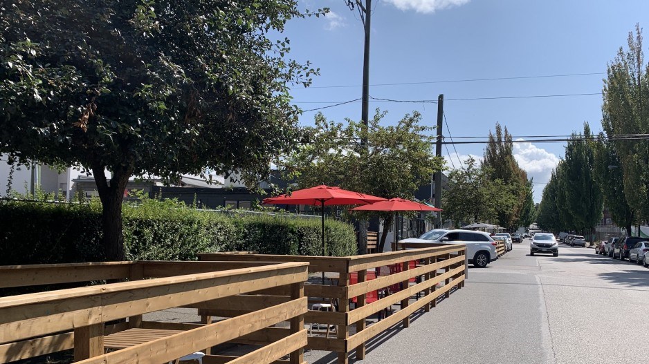 New temporary patios have been created on Ontario Street just south of West 2nd Avenue | Glen Korstr
