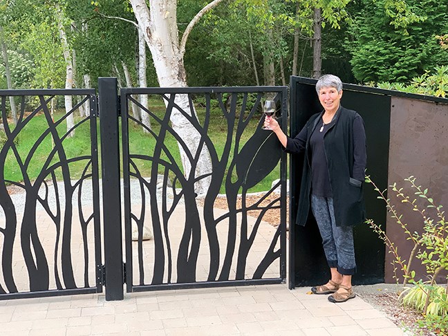 Garden volunteer Nancy Webber sponsored the new Birch Gate at the Sunshine Coast Botanical Garden.