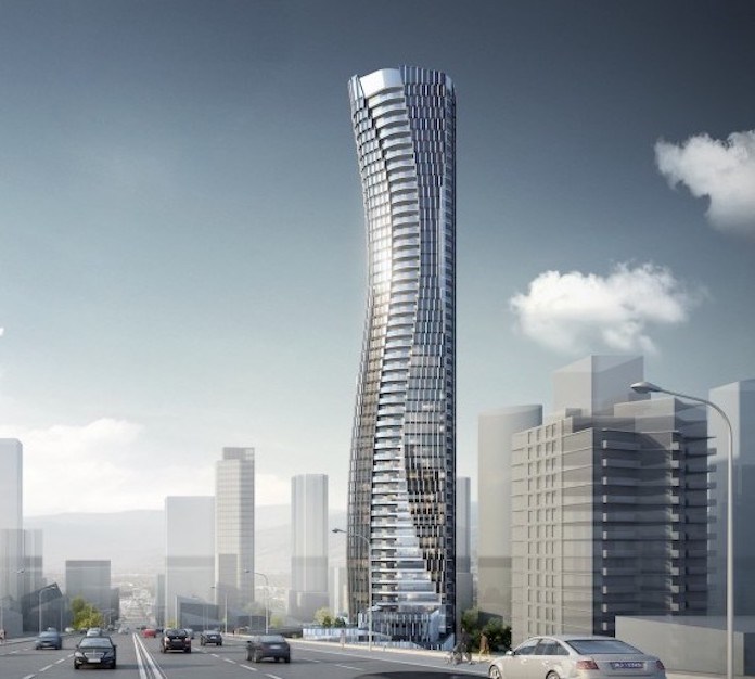 Artist rendering of curvy 535-foot tower. | Jyom Architecture