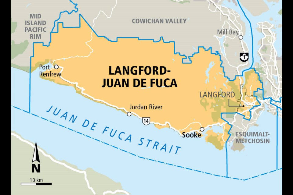 Langford Juan de Fuca riding map.