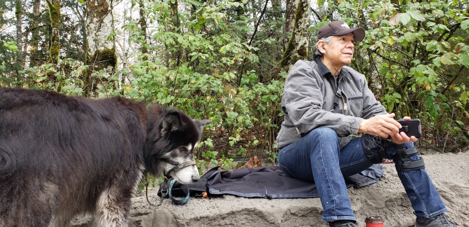 Lorne Cardinal and Jake in Squamish on Friday afternoon.